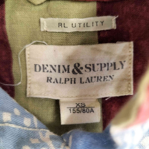 デニムアンドサプライ ラルフローレン DENIM & SUPPLY RALPH LAUREN RL UTILITY 星条旗 バンダナパッチワークシャツ レディース JPN:XS