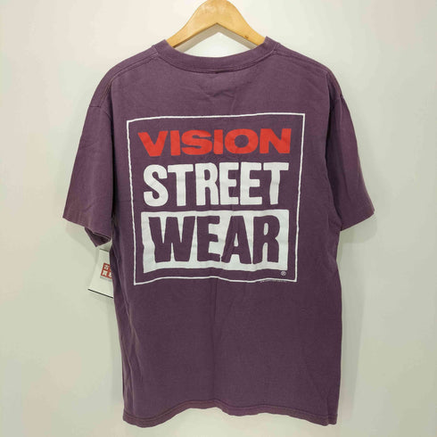 ヴィジョンストリートウェア VISION STREET WEAR ©1987 USA製 両面ロゴプリント クルーネックTシャツ メンズ import:L