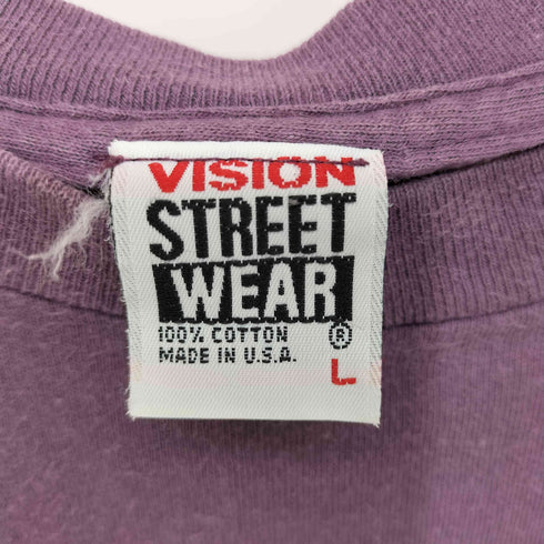 ヴィジョンストリートウェア VISION STREET WEAR ©1987 USA製 両面ロゴプリント クルーネックTシャツ メンズ import:L