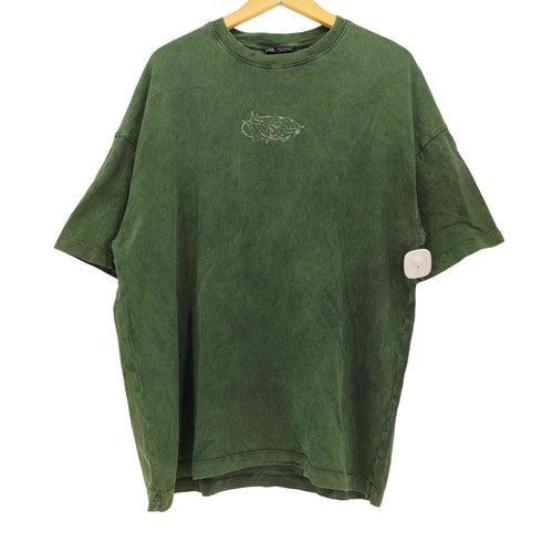 ザラ ZARA WASHED CONTRAST PRINT T-SHIRT メンズ import:M