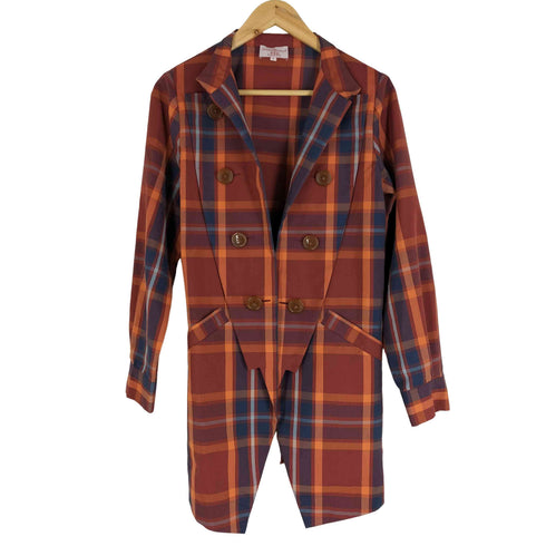ヴィヴィアンウエストウッドレッドレーベル Vivienne Westwood RED LABEL チェック柄 アシンメトリー 8Bジャケット レディース US:0-2