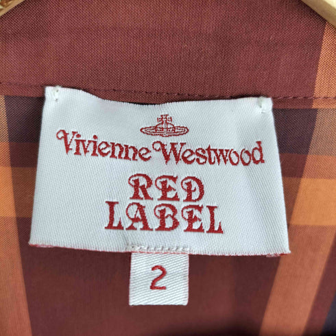ヴィヴィアンウエストウッドレッドレーベル Vivienne Westwood RED LABEL チェック柄 アシンメトリー 8Bジャケット レディース US:0-2