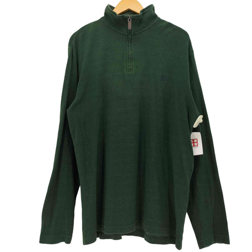 チャップス CHAPS ヘリンボーン柄 ロゴ刺繍 ハイネック ハーフジップ L/S Tシャツ メンズ JPN:L