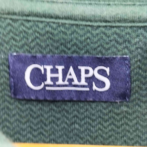 チャップス CHAPS ヘリンボーン柄 ロゴ刺繍 ハイネック ハーフジップ L/S Tシャツ メンズ JPN:L