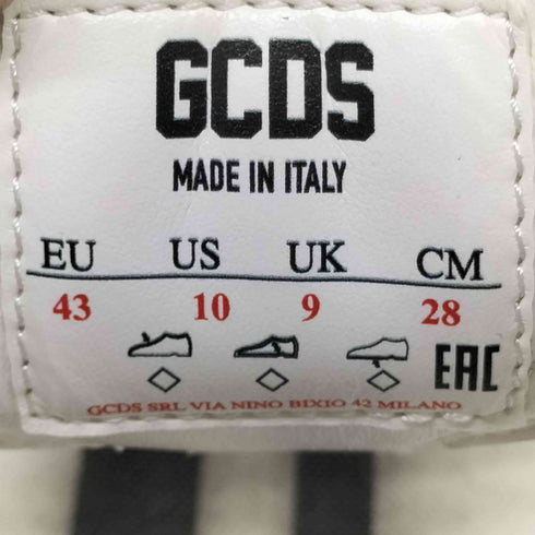 ジーシーディーエス GCDS イタリア製 クリア ローカット スニーカー メンズ EUR:43