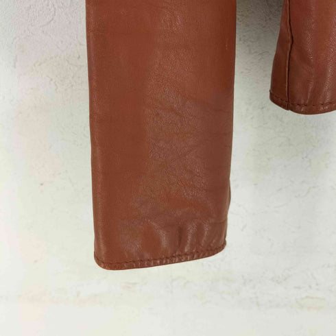 70s natural comfort ジップアップ 4Pパキスタンレザージャケット棒TALON メンズ US:40