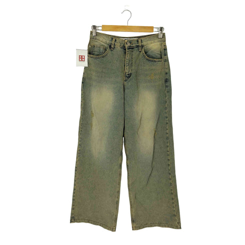 BLACKUP WASHED DENIM PANTS ウォッシュドバギーデニムパンツ Y2K ダメージド レディース ONE SIZE