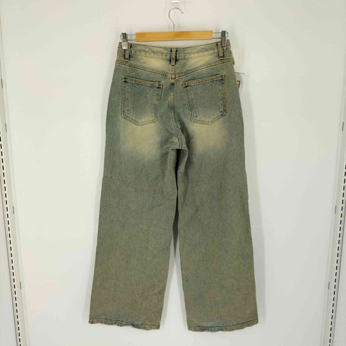 BLACKUP WASHED DENIM PANTS ウォッシュドバギーデニムパンツ Y2K ダメージド レディース ONE SIZE