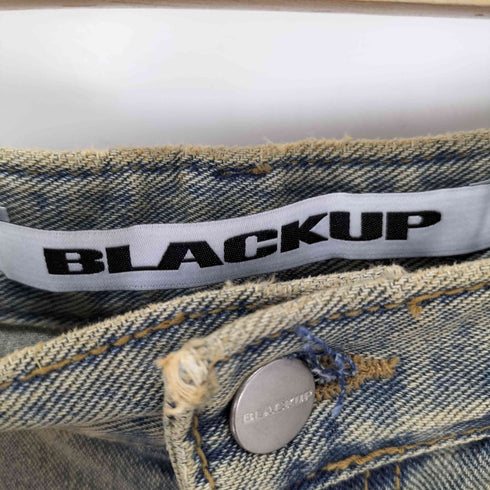BLACKUP WASHED DENIM PANTS ウォッシュドバギーデニムパンツ Y2K ダメージド レディース ONE SIZE