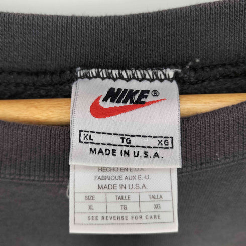 ナイキ NIKE 90s 銀タグ USA製 ロゴ刺繍 クルーネックスウェット メンズ import:XL