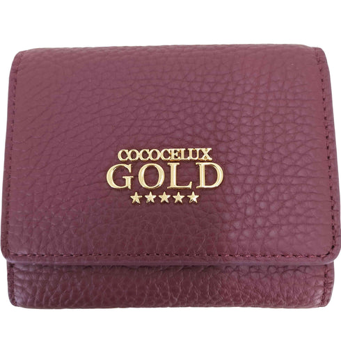 COCOCELUX GOLD ヘラクレスゴールドシュリンク三つ折りウォレット レディース