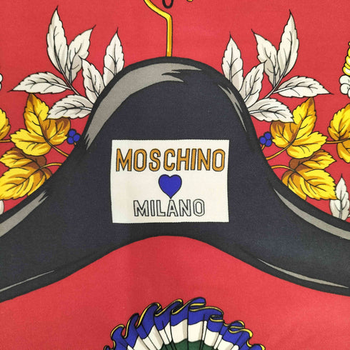 モスキーノ MOSCHINO 総柄シルクスカーフ レディース