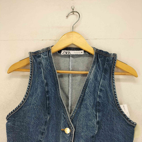 ザラ ZARA DENIM CROPPED WAISTCOAT レディース JPN:S