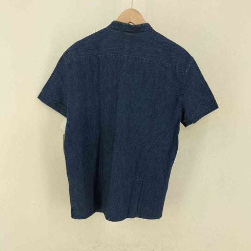 アクネ Acne シェルボタン バンドカラーインディゴデニムシャツ メンズ EUR:48