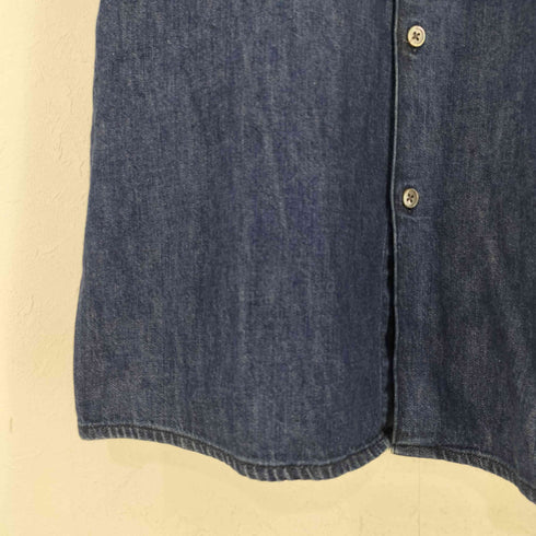 アクネ Acne シェルボタン バンドカラーインディゴデニムシャツ メンズ EUR:48