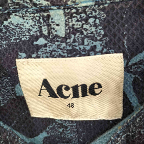 アクネ Acne バンドカラー ボタニカル柄S/Sシャツ メンズ EUR:48