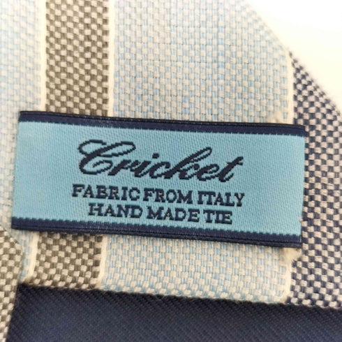 CRICKET リネン混 ストライプネクタイ メンズ