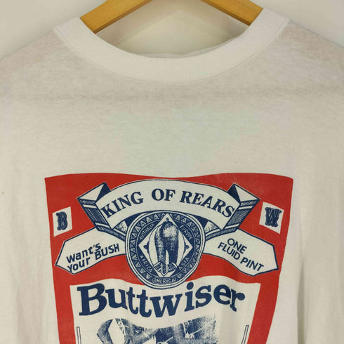 MAIN&CO. 90s シングルステッチ Buttwiser プリント クルーネックTシャツ メンズ import:XL