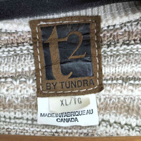 ツンドラ tundra MADE IN CANADA Vネックコットンニット メンズ import:XL