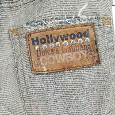 ドルチェアンドガッバーナ DOLCE&GABBANA 05SS HOLLYWOOD COWBOY デニムパンツ DGビット付き メンズ 44