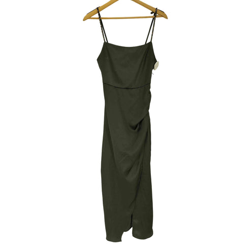 ザラ ZARA SLIP DRESS WITH BEADS サテンドレス レディース XS