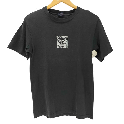 ステューシー Stussy 90S 紺タグ USA製 ドラゴンプリントクルーネックTシャツ 裾袖シングル チビT メンズ JPN:S