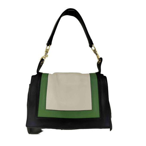 ジャンニキャリーニ GIANNI CHIARINI MADE IN ITALY バイカラー レザーハンドバッグ レディース