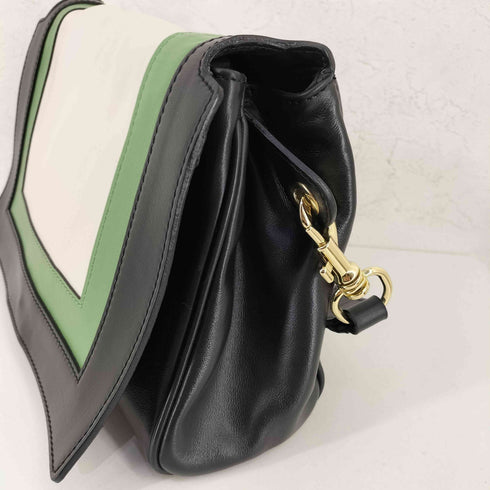 ジャンニキャリーニ GIANNI CHIARINI MADE IN ITALY バイカラー レザーハンドバッグ レディース