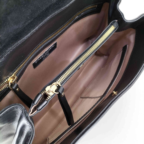 ジャンニキャリーニ GIANNI CHIARINI MADE IN ITALY バイカラー レザーハンドバッグ レディース