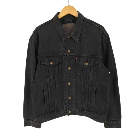 リーバイス Levis チュニジア製 70503 ボタン裏T37 製品染め ブラックデニム トラッカージャケット ユーロ メンズ import:L