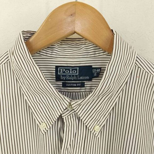 ポロバイラルフローレン Polo by RALPH LAUREN CUSTOM FIT ポニー刺繍 ストライプシャツ メンズ import:XL