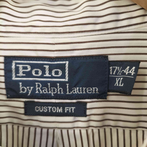 ポロバイラルフローレン Polo by RALPH LAUREN CUSTOM FIT ポニー刺繍 ストライプシャツ メンズ import:XL