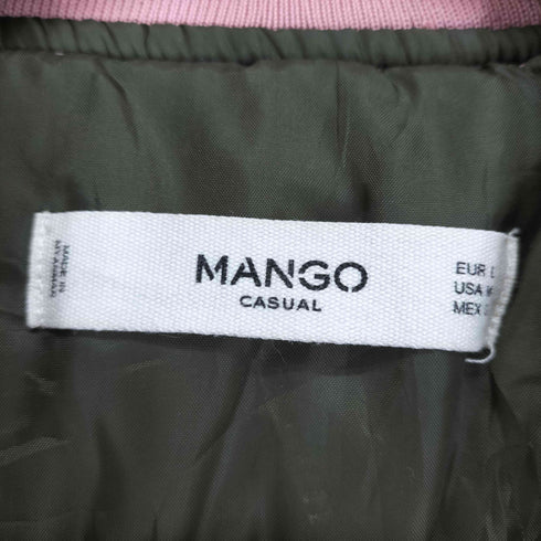 マンゴ MANGO サテン MA-1ジャケット レディース import:L