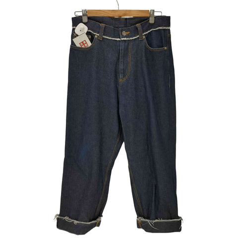 ヴィヴィアンウエストウッドマン Vivienne Westwood MAN オーブ刺繍 クロップドインディゴデニムパンツ メンズ JPN:48