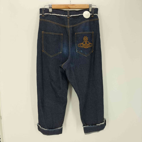 ヴィヴィアンウエストウッドマン Vivienne Westwood MAN オーブ刺繍 クロップドインディゴデニムパンツ メンズ JPN:48