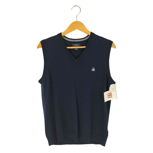 ブルックスブラザーズ 346 BROOKS BROTHERS MERINO WOOL メリノウール ロゴ刺繍 ニットベスト メンズ import:S