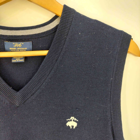 ブルックスブラザーズ 346 BROOKS BROTHERS MERINO WOOL メリノウール ロゴ刺繍 ニットベスト メンズ import:S