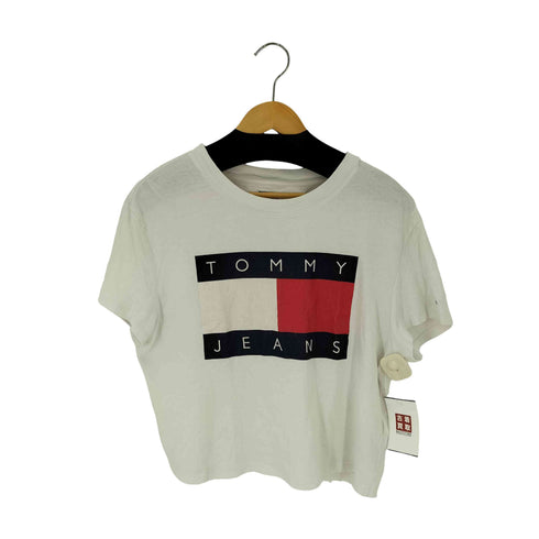 トミージーンズ tommy jeans クロップドロゴプリントS/S TEE レディース import:M