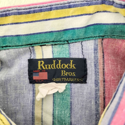 Ruddock Bros 80~90s USA製 マルチストライプボタンダウンシャツ メンズ