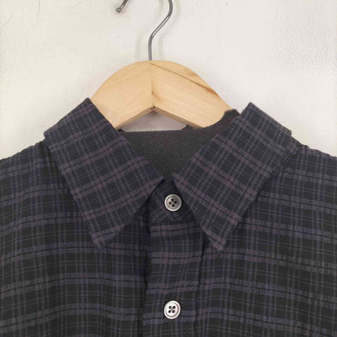 HECT Big W-pocket Draw Cord Seersucker Check S/S Shirt メンズ