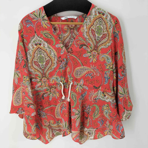 ザラ ZARA ペイズリー柄シャツブラウス レディース import:S
