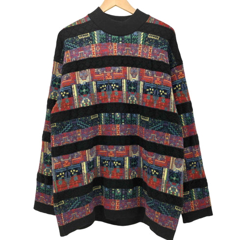 ケンゾー KENZO 80-90s 紺タグ モックネックウール3Dニット メンズ