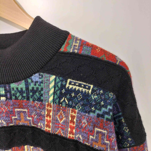 ケンゾー KENZO 80-90s 紺タグ モックネックウール3Dニット メンズ