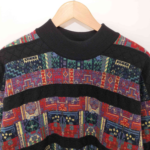 ケンゾー KENZO 80-90s 紺タグ モックネックウール3Dニット メンズ