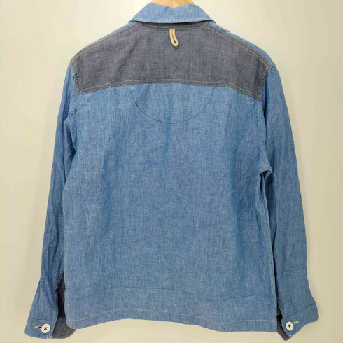 ジュンヤワタナベコムデギャルソンマン JUNYA WATANABE COMME des GARCONS MAN 19ss Ester Lamy Chambray Jacket 総リネン 生地切替 シャンブレージャケット メンズ JPN:XS