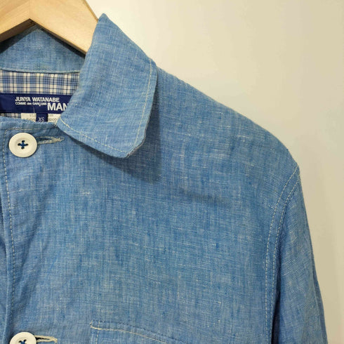 ジュンヤワタナベコムデギャルソンマン JUNYA WATANABE COMME des GARCONS MAN 19ss Ester Lamy Chambray Jacket 総リネン 生地切替 シャンブレージャケット メンズ JPN:XS