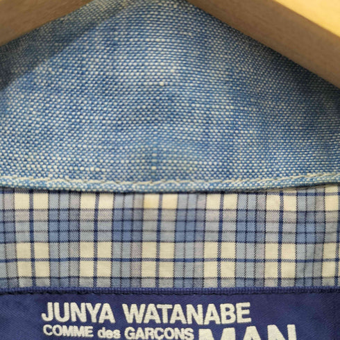ジュンヤワタナベコムデギャルソンマン JUNYA WATANABE COMME des GARCONS MAN 19ss Ester Lamy Chambray Jacket 総リネン 生地切替 シャンブレージャケット メンズ JPN:XS