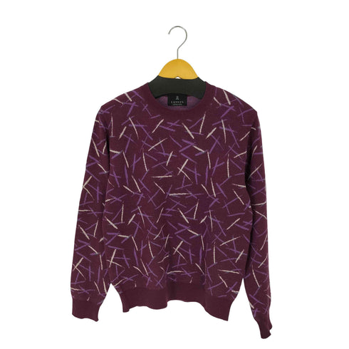 ランバンコレクション LANVIN COLLECTION ウール100 総柄クルーネックニット レディース JPN:M