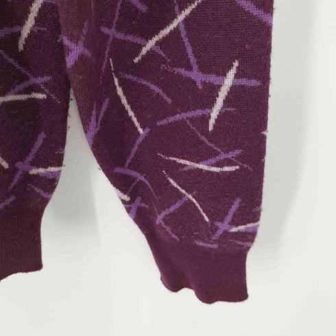 ランバンコレクション LANVIN COLLECTION ウール100 総柄クルーネックニット レディース JPN:M