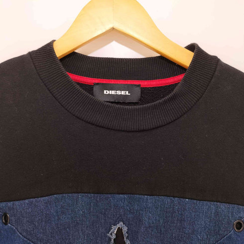 ディーゼル DIESEL デニムパネル スタースウェット メンズ M